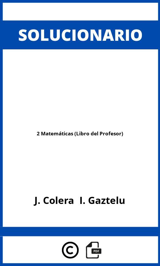 Solucionario 2 Matemáticas (Libro del Profesor)