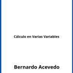Solucionario Cálculo en Varias Variables