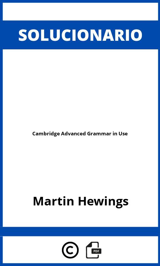 Solucionario Cambridge Advanced Grammar in Use