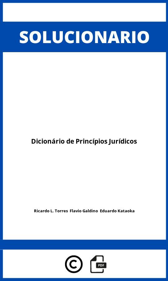 Solucionario Dicionário de Princípios Jurídicos
