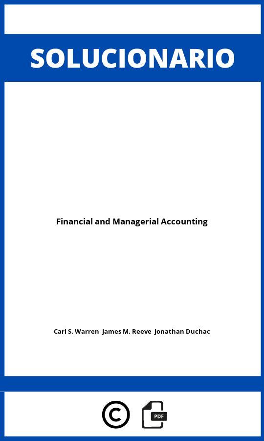 Solucionario Financial and Managerial Accounting