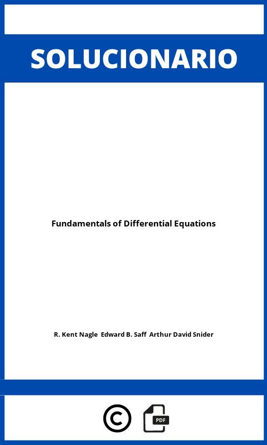 Solucionario Fundamentals of Differential Equations