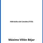 Solucionario Hidráulica de Canales (ITCR)
