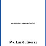 Solucionario Introducción a la Lengua Española