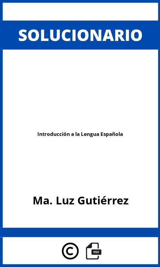 Solucionario Introducción a la Lengua Española