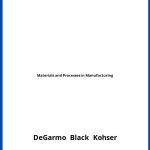 Solucionario Materials and Processes in Manufacturing