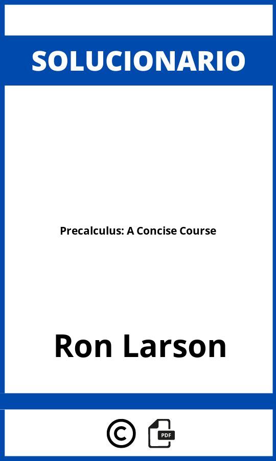 Solucionario Precalculus: A Concise Course
