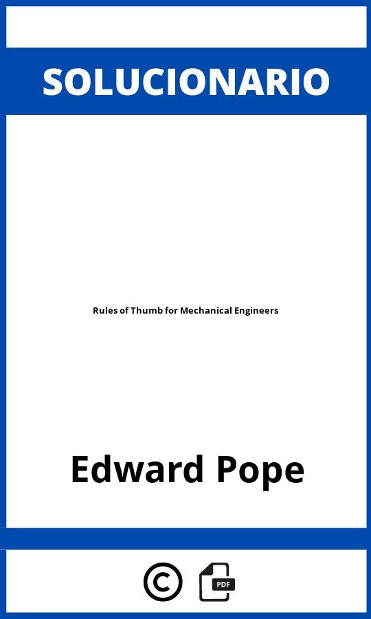 Solucionario Rules of Thumb for Mechanical Engineers