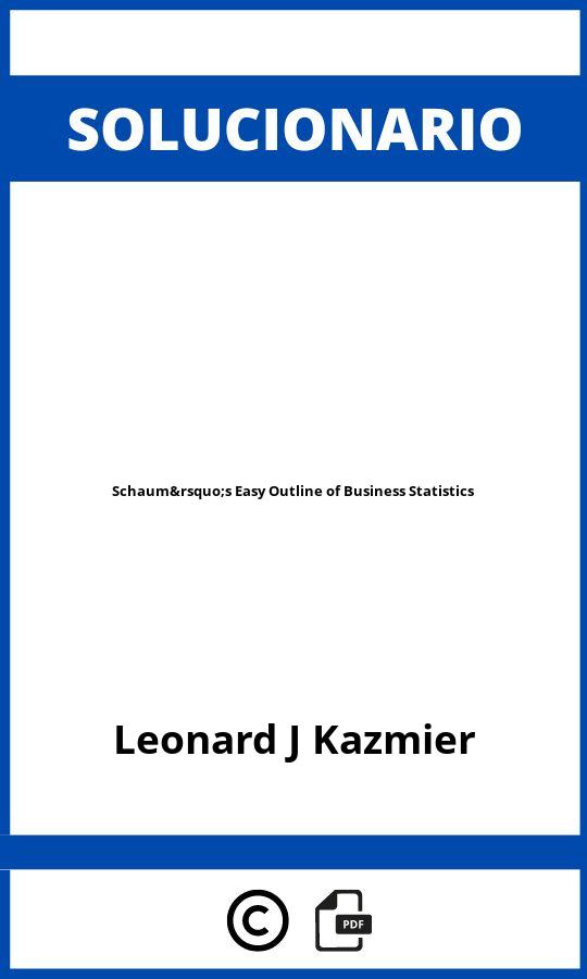 Solucionario Schaum’s Easy Outline of Business Statistics