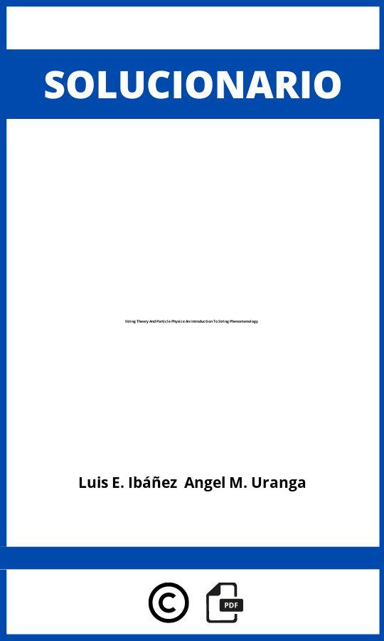 Solucionario String Theory And Particle Physics: An Introduction To String Phenomenology