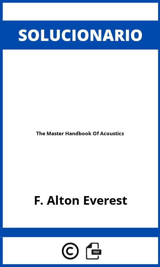 Solucionario The Master Handbook Of Acoustics
