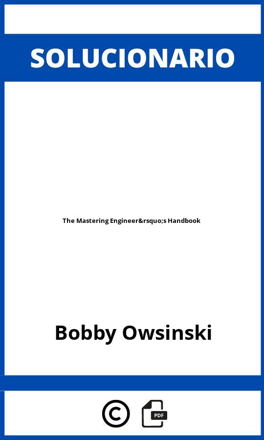 Solucionario The Mastering Engineer’s Handbook