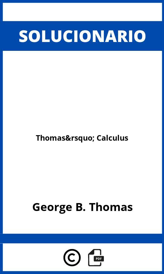 Solucionario Thomas’ Calculus