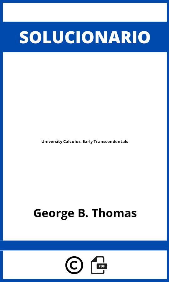 Solucionario University Calculus: Early Transcendentals